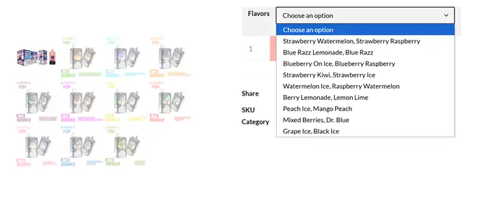 Airmez Strawberry Watermelon vape flavor for e-cigarette flavor comparison