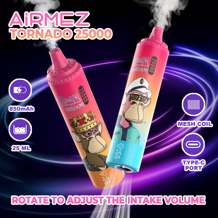 Airmez 25K disposable vape puff count label guide for beginners